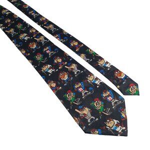 Looney Tunes Tasmanian Devil Sports Theme Necktie Taz Baseball Hockey Football